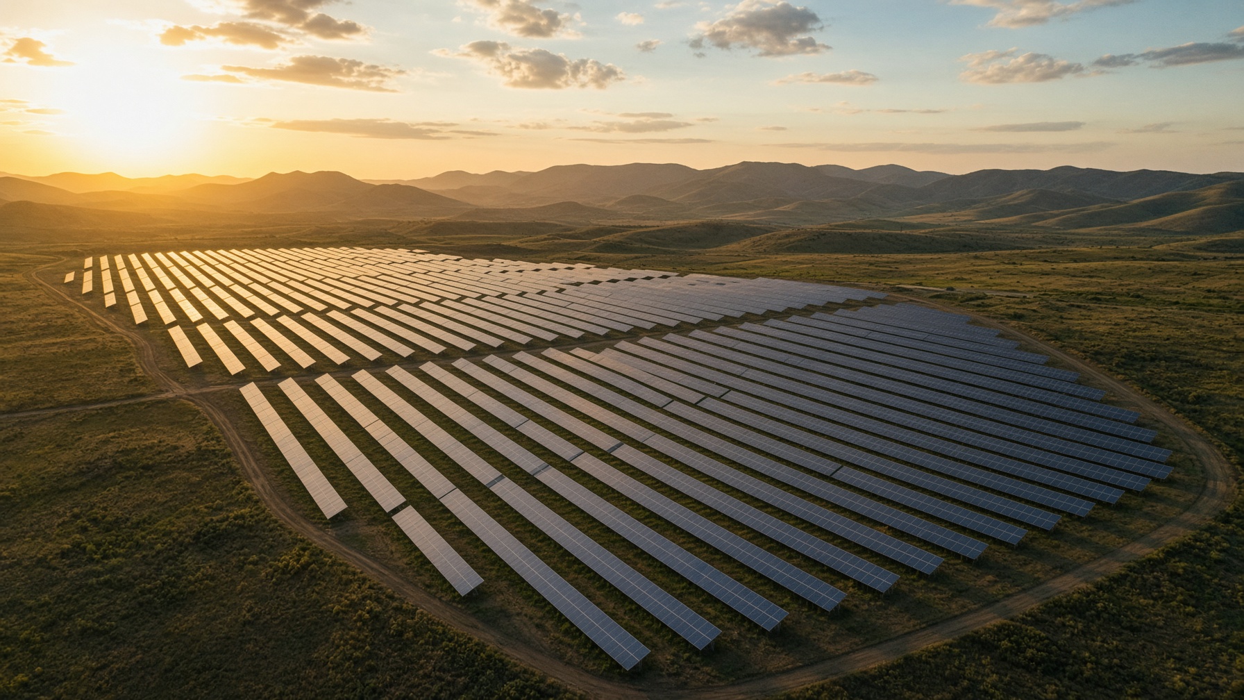 Aerial of a solar array captured for thermal and mapping work